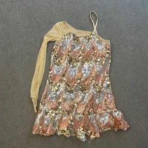 Gold sequin dance costume
